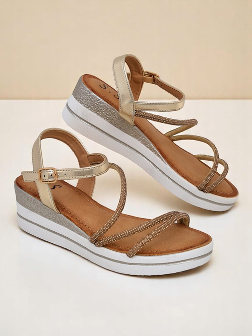 Royalfashion Жіночі танкетки зі стразами Ballosa