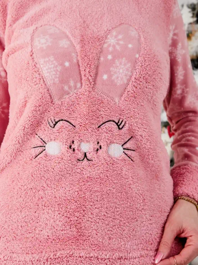 Royalfashion Damen-Pyjama mit einem Bunny, polarähnlich