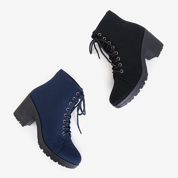 Marineblaue Stiefeletten mit hohen Absätzen für Damen Minor