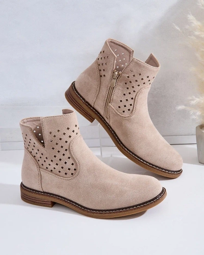 Royalfashion Hellbraune Damenstiefel Rito