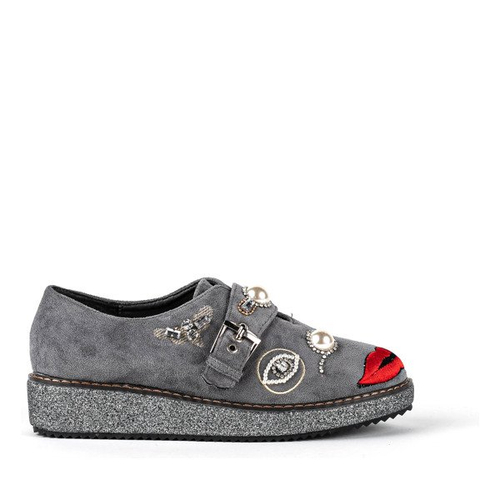 Сірі туфлі з орнаментом Lagerrla - Взуття