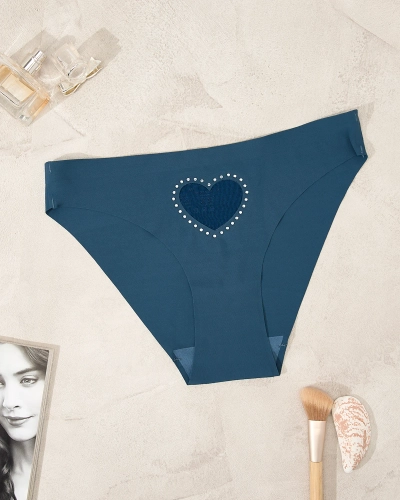 Royalfashion Marineblauer Damen-Slip mit herzförmigem Ausschnitt