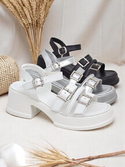 Royalfashion Damensandalen mit niedrigem Blockabsatz Otteze