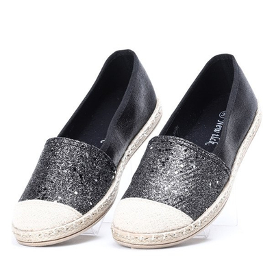 Schwarze Espadrilles mit Brille-Glitzer - Schuhe 1