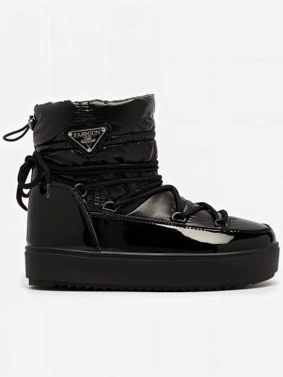 Royalfashion Damen-Schlupfstiefel a'la Schneestiefel in schwarz Vevnose