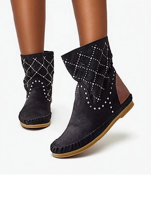 Жіночі ботильйони Royalfashion з низьким каблуком та заклепками, Індійський стиль