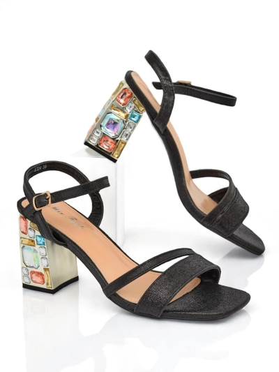Royalfashion Glitzernde Damen Sandalen Crystal Charm