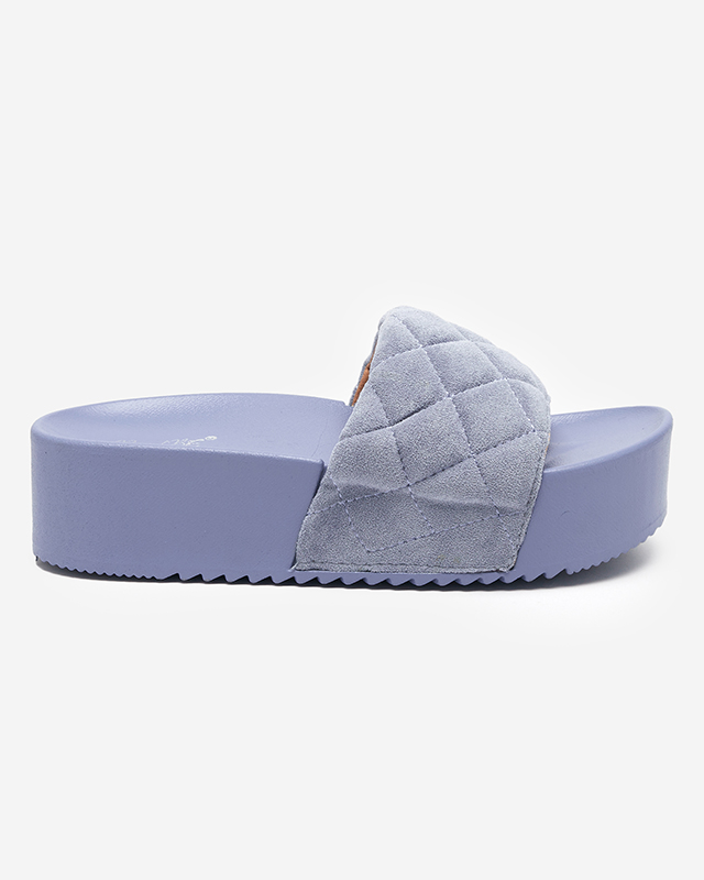 Blaue Damen-Steppsandale mit Plateau Koriner - Footwear