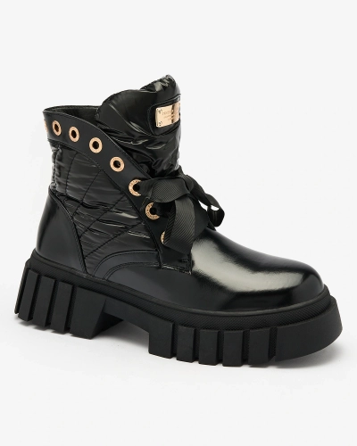 Royalfashion Gesteppte schwarze Damenstiefel von Alefro