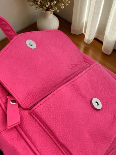 Aurelia Fuchsia Rucksack Öko-Leder Królewska Moda Damen 25x25cm