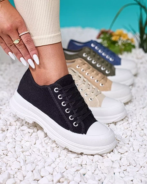 Royalfashion Schwarze Damen Plateau-Sneakers Spollero