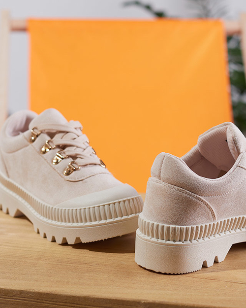 Бежеве жіноче спортивне взуття як кросівки Ohos - Взуття