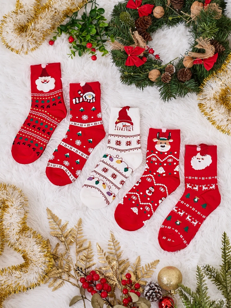 Royalfashion Damen Lange Urlaubssocken 5er Pack