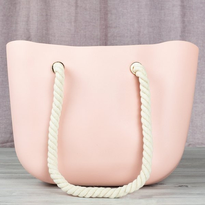 Rosa Gummitasche mit Griffen - Handtaschen 1