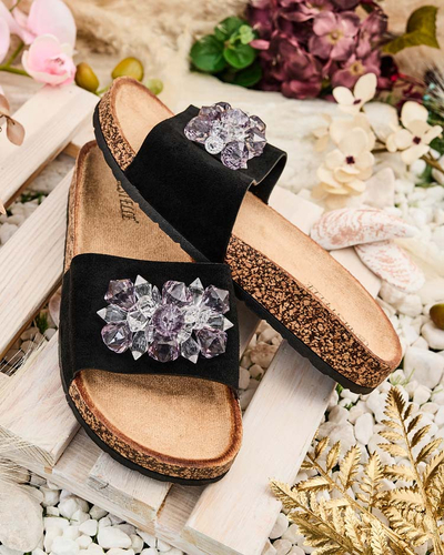 Royalfashion Жіночі шльопанці Villo зі стразами