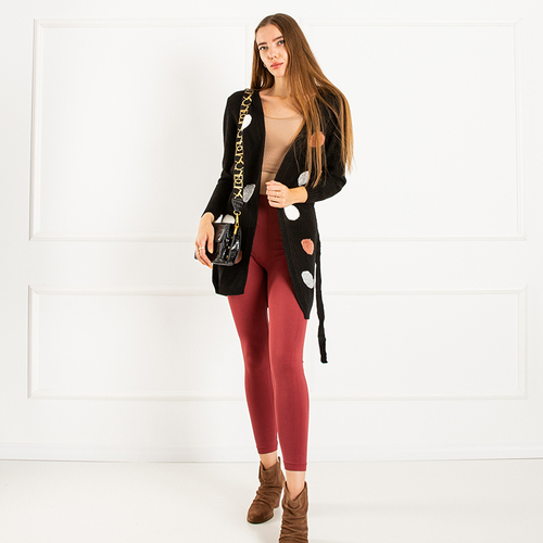 Чорний жіночий кардиган з кольоровими вставками (Туреччина)