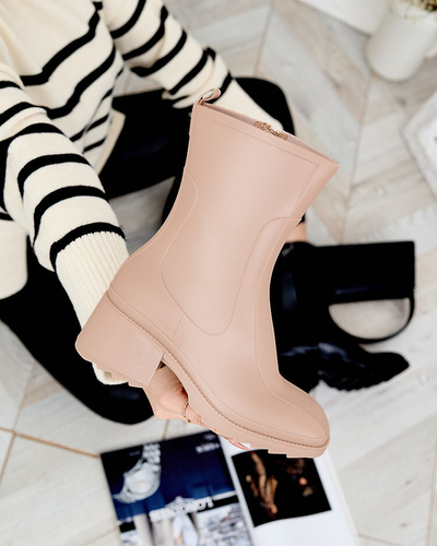 Royalfashion Beige matte Damen Gummistiefel a'la Stiefel Tentiris