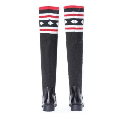 OUTLET Schwarze Stiefel a'la flache Socke Salvia- Schuhe