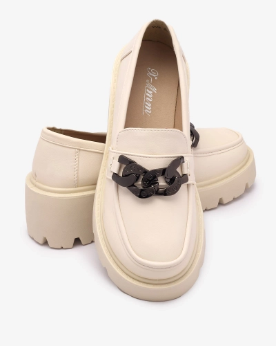 OUTLET Damen Mokassins in Creme Farbe Lopolla- Footwear