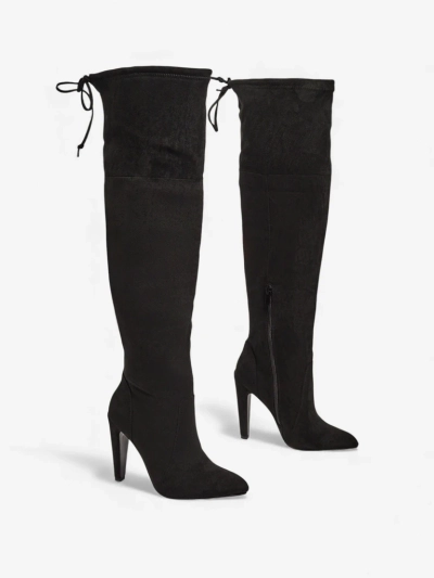 Damen Overknee-Stiefel aus Öko-Wildlederimitat mit Stilettoabsatz Eldirros