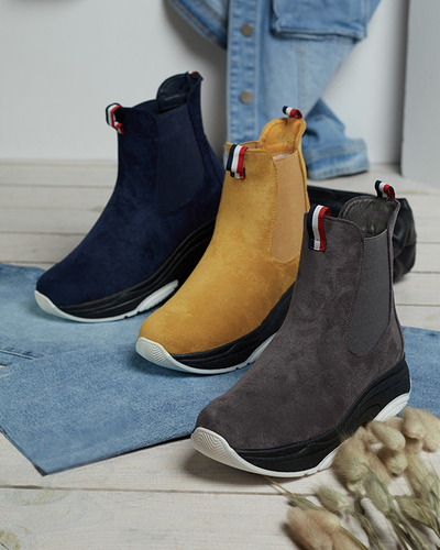 Gelbe isolierte Damenstiefel aus Öko-Wildleder Ducti - Footwear