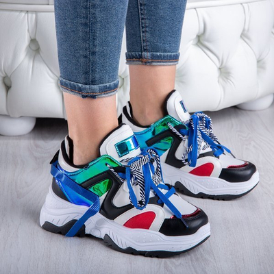 Hässliche Sportschuhe mit holographischen Einsätzen von Viridiana - Schuhe