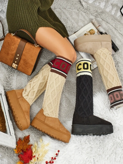 Hohe Damenstiefel im Schneestiefel-Stil mit Schaft Anane