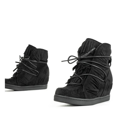 Schwarze Mädchenschuhe auf einem bedeckten Keil Gabi - Footwear