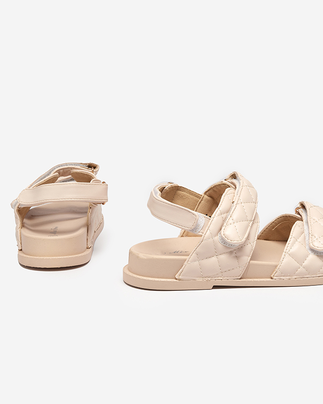 Beige Damensandalen mit Klettverschluss Korine - Footwear