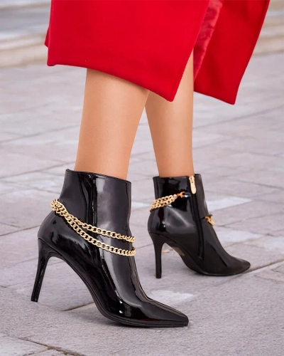 Royalfashion Damen Stiefeletten mit hohem Absatz Lesefe