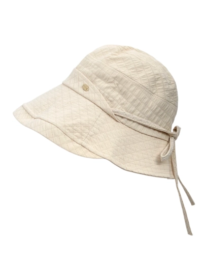 Cremefarbener Damen-Hut Aurelia - Sommer-Bucket-Hat aus Polyester