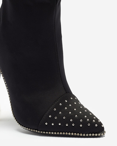 Schwarze, mit Strasssteinen verzierte Stöckelschuhe Scirrle- Footwear