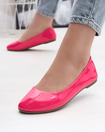 Neonrosa lackierte Damen-Ballerinas Fama - Footwear