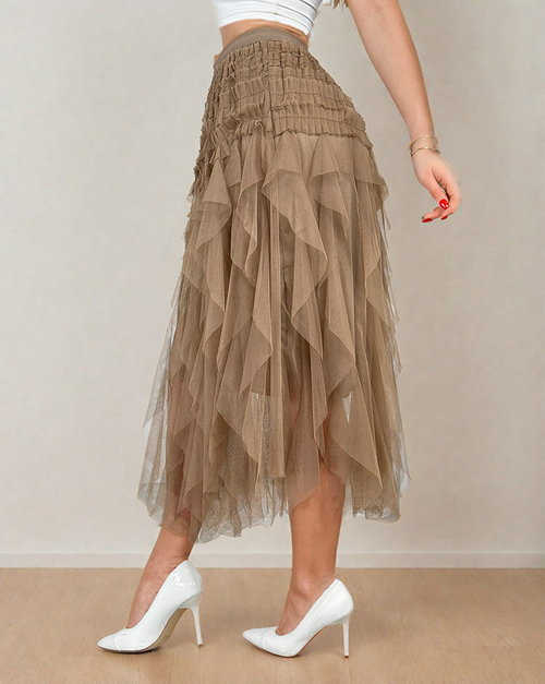 Royalfashion Жіноча двошарова спідниця міді