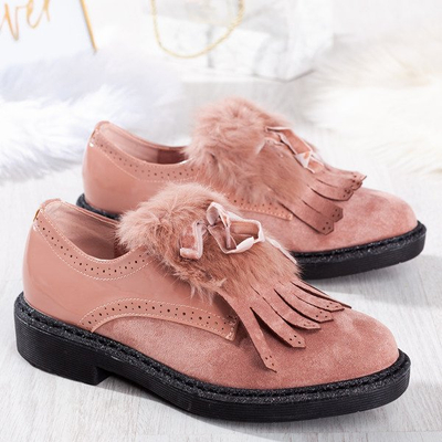 Rosa Damenschuhe mit Missuri-Fell - Schuhe