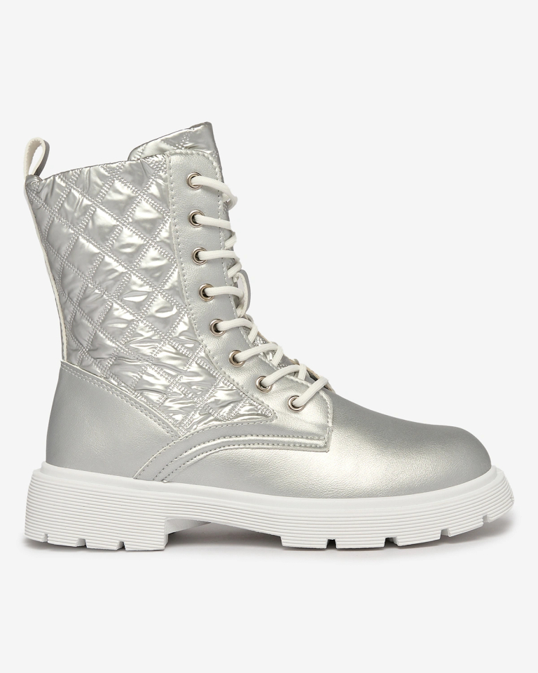 OUTLET Royalfashion Damen Schnürstiefel mit Silberprägung Leffga