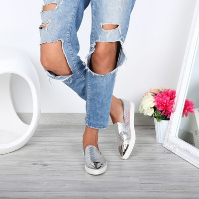 Silber Slip On mit lackiertem Zeh Messaderra - Footwear