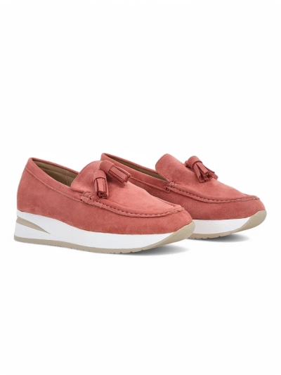Damen Mokassins Ariadne rosa mit Keilabsatz Eco-Leder Casual