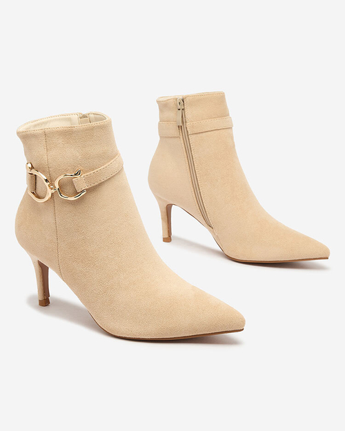 Royalfashion Бежеві жіночі черевики на шпильці Amaelika