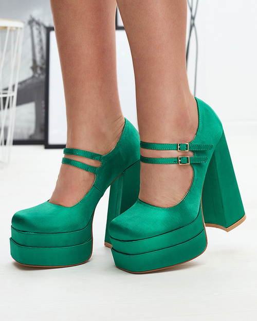 Зелені жіночі туфлі на високій шпильці Elika - Взуття