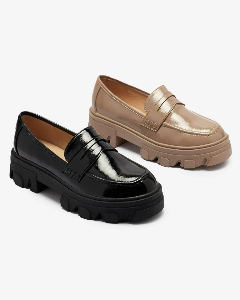 Lackierte Mokassins auf fester Sohle in schwarz Desila - Footwear