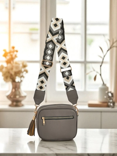 Royalfashion Kleine Damenhandtasche aus Öko-Leder mit buntem Riemen Kovi Lace