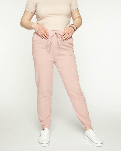 Жіночі джоггери з рожевої тканини PLUS SIZE - Одяг