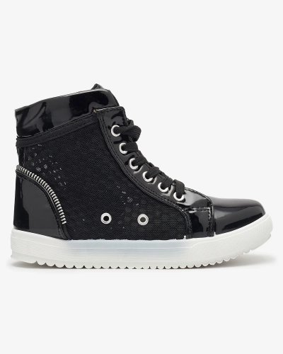 Schwarze High-Top-Sneakers für Mädchen Borris- Footwear