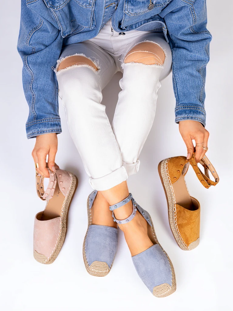 Hellbraune Damen-Espadrilles mit Lonesi-Jets - Schuhe