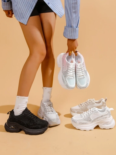 Royalfashion Damen Sportsneaker mit Strass Bloss