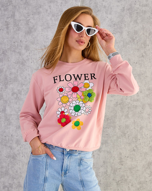 Жіночий бавовняний світшот з тонким принтом Royalfashion