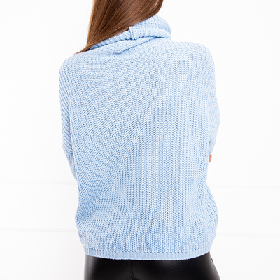 Blauer Rollkragenpullover für Damen - Kleidung