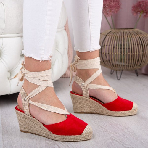 Червоні еспадрилі на клині з прив’язкою Маргаретти - Взуття 1