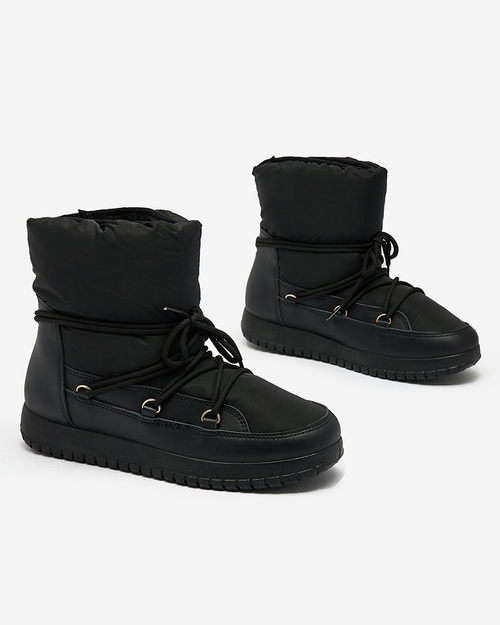 Royalfashion Жіночі снігоходи на шнурівці чорного кольору Iredas